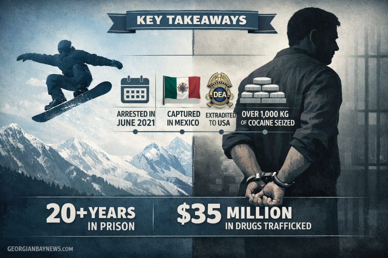 Include the text: GEORGIANBAYNEWS.COM, in each image in a discreet fashion. Key Takeaways section visual: Infographic-style composition feat