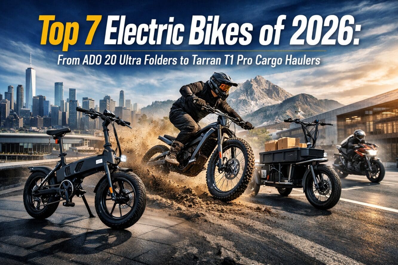 Top 7 Electric Bikes of 2026: From ADO 20 Ultra Folders to Tarran T1 Pro Cargo Haulers