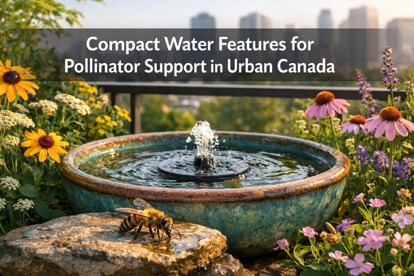 Ponds and Fountains: Compact Water Features for Pollinator Support in Urban Canada