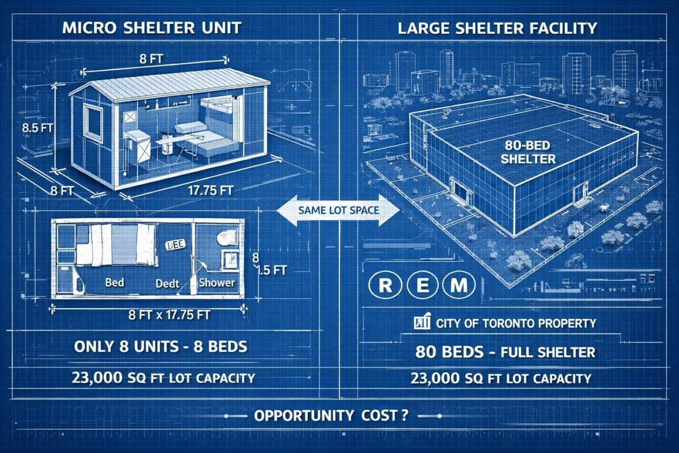 Landscape format (1536x1024) detailed illustration showing side-by-side comparison of two scenarios: left side depicts small 142 square foot
