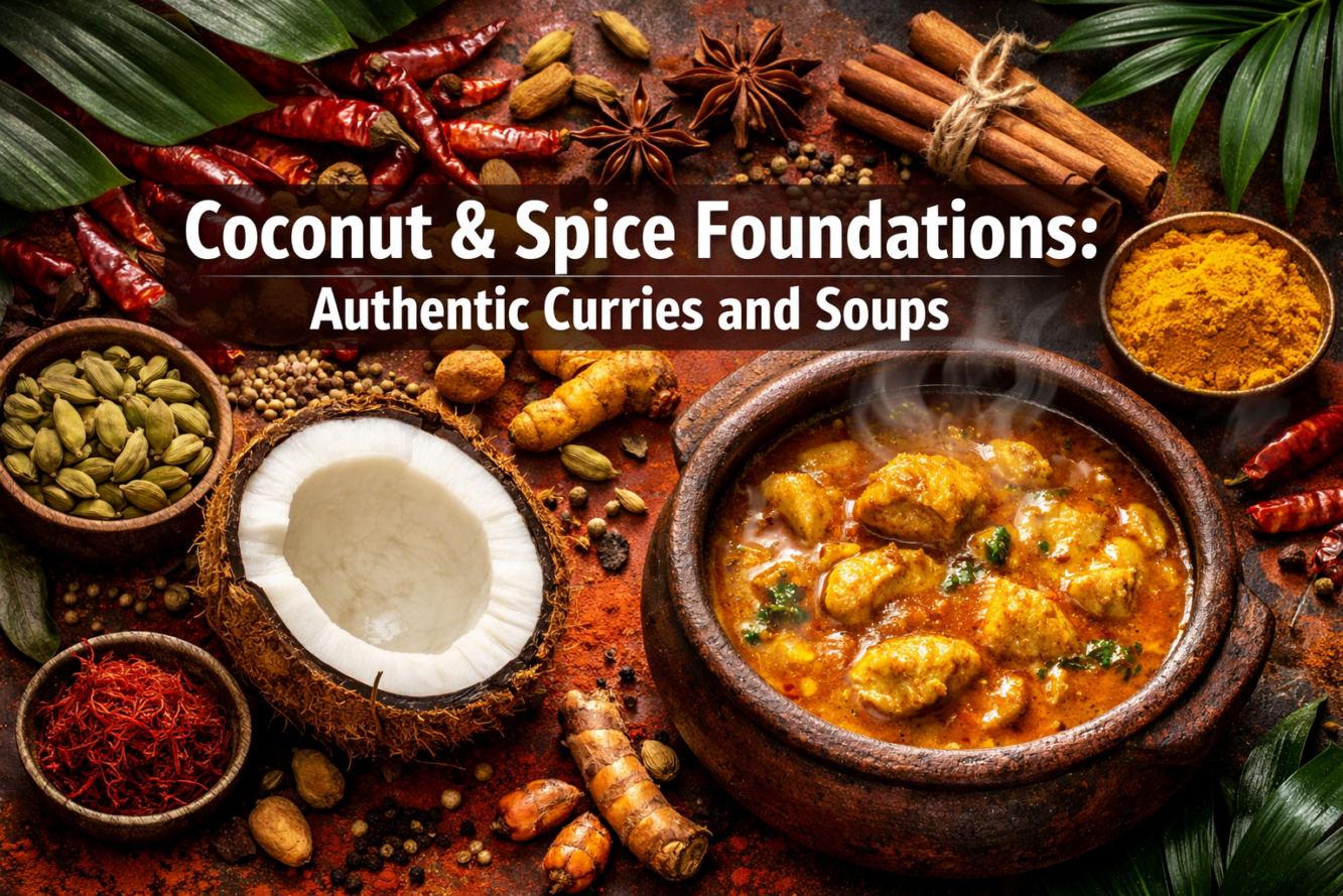 Coconut 🥥 and Spice 🌶️ Foundations: Building Authentic Curries and Soups from Southeast Asian, Indian, and Caribbean Traditions