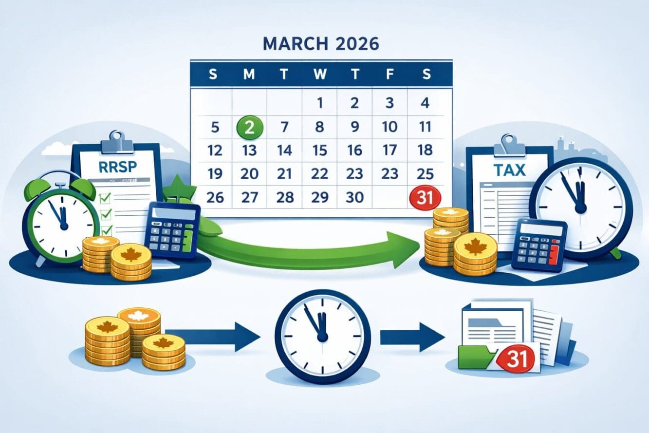 Landscape format (1536x1024) detailed infographic-style illustration showing a timeline calendar for March 2026 with key dates highlighted: