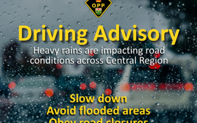 OPP | HEAVY RAINFALL IMPACTING ROAD CONDITIONS ACROSS CENTRAL REGION