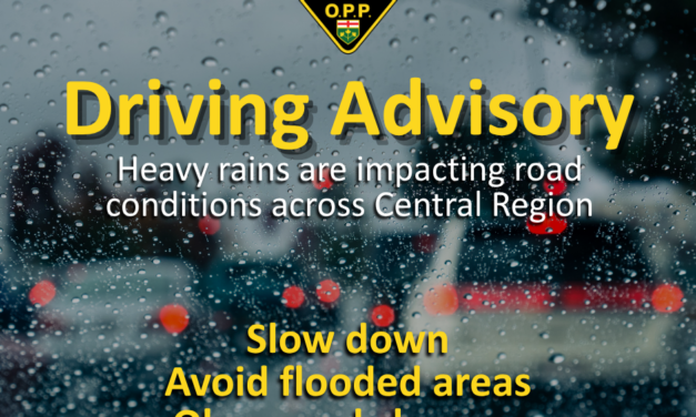OPP | HEAVY RAINFALL IMPACTING ROAD CONDITIONS ACROSS CENTRAL REGION