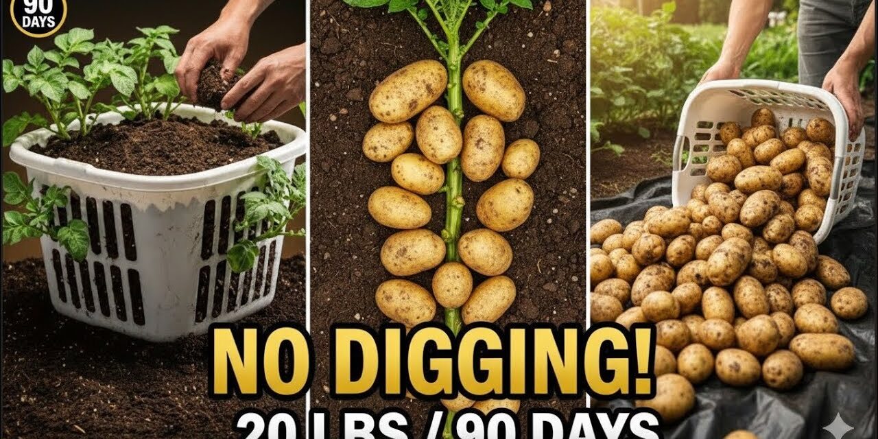 🥔  How to Grow Potatoes in a laundry Basket (Survival Hack)