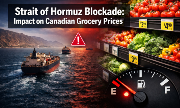 Strait of Hormuz Blockade Impact on Canadian Grocery Prices: Fuel Surcharges and Cost Inflation Timeline