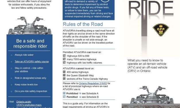 OPP REMINDS ORV OPERATORS TO KNOW THE LAWS AND RIDE SAFELY