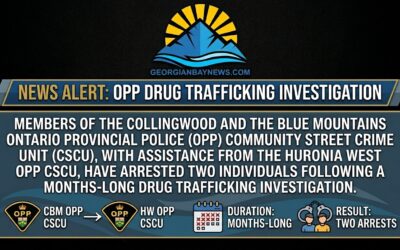 TWO ARRESTED FOLLOWING DRUG TRAFFICKING INVESTIGATION IN COLLINGWOOD