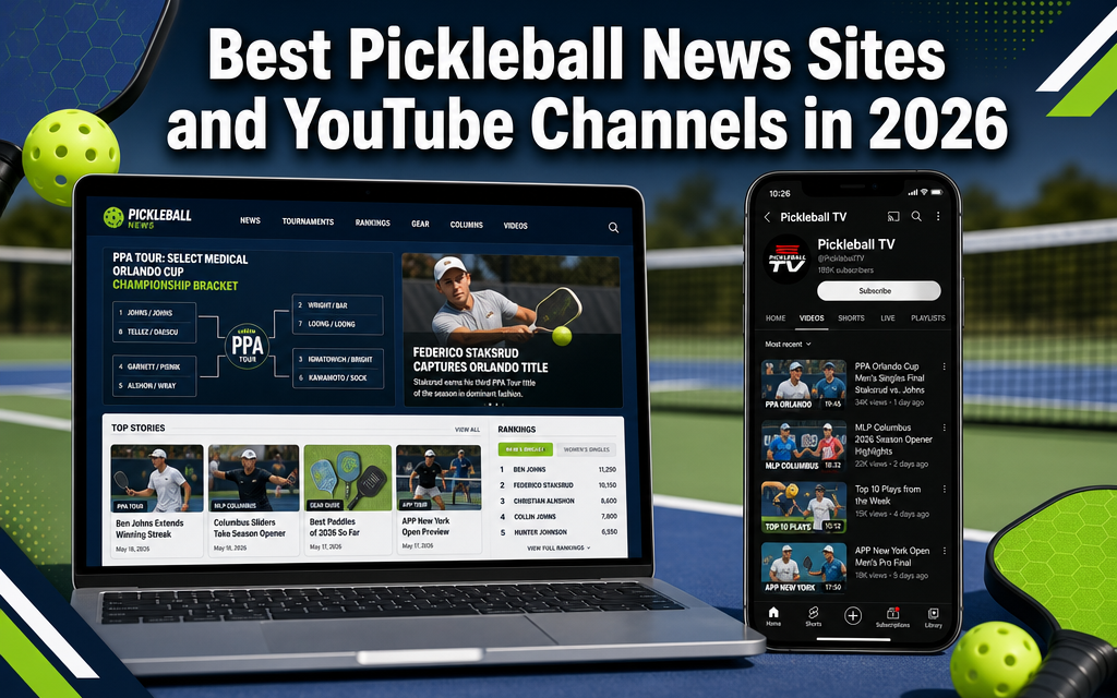 💯  Best Pickleball News Sites and YouTube Channels in 2026: Where Serious Fans Get Their Daily Updates