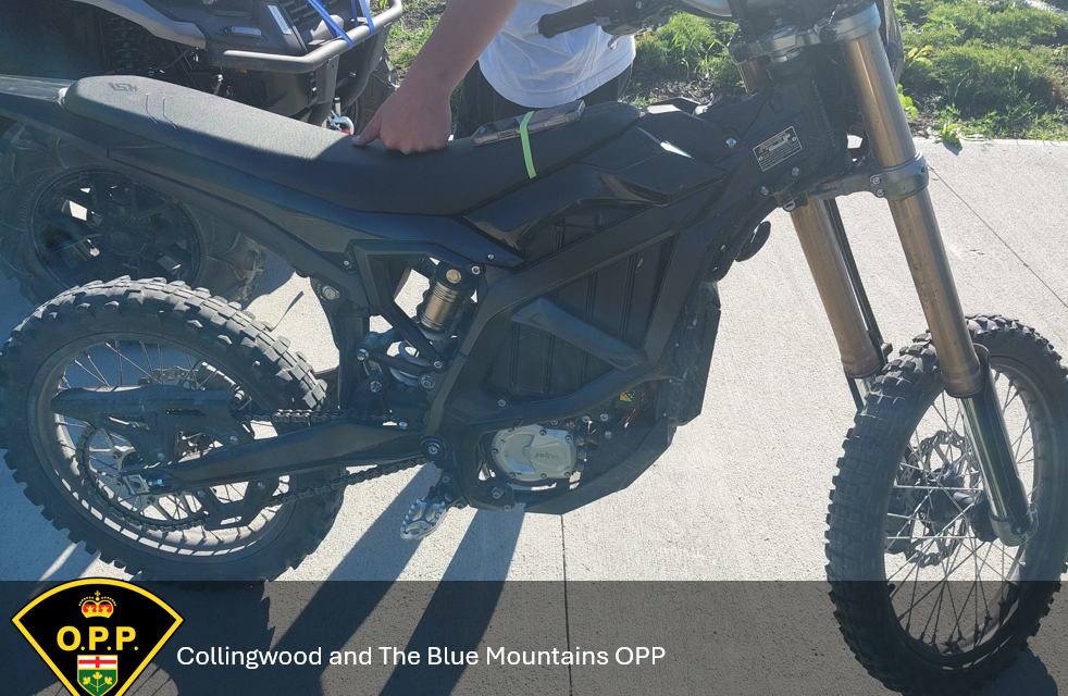 🔋  COLLINGWOOD OPP AND SAVE TEAM CONDUCT ENFORCEMENT OF OFF-ROAD ELECTRIC DIRT BIKES