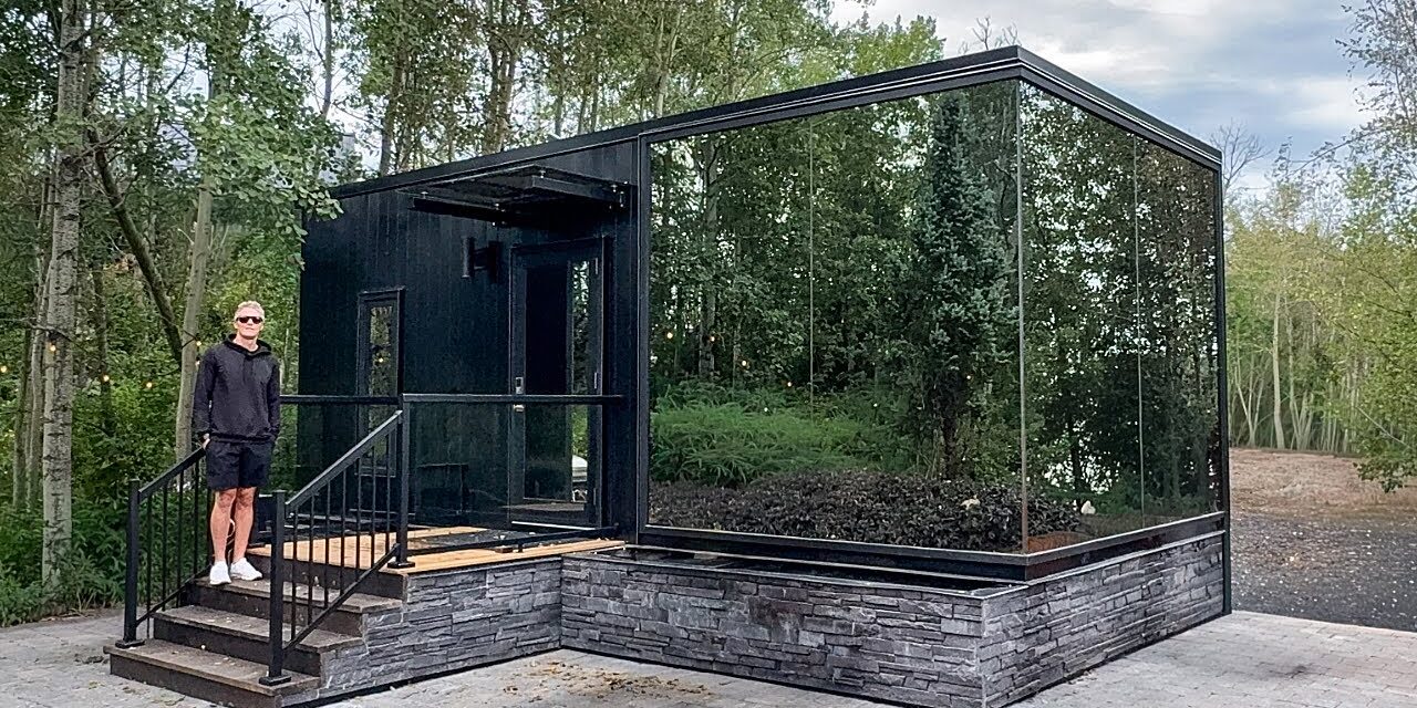 Inside the Blacked out Prefab Home with Floor to Ceiling Windows | Kerry Tarnow