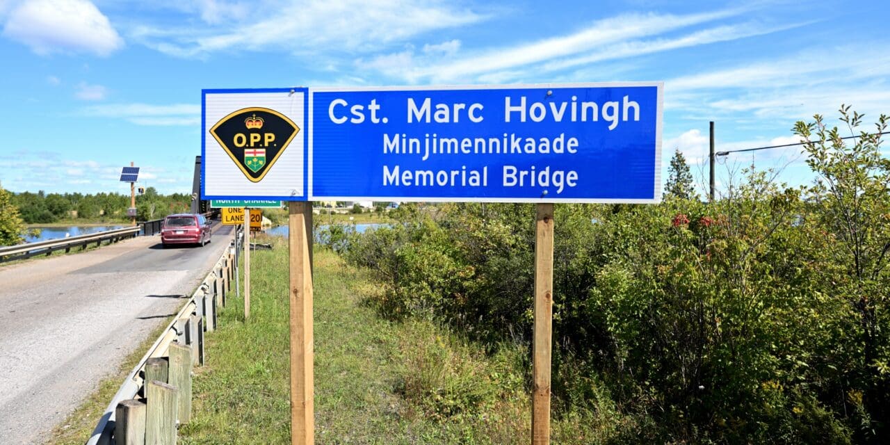 🇨🇦  MANITOULIN BRIDGE DEDICATED TO FALLEN POLICE OFFICER