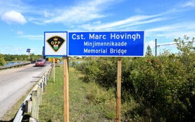 🇨🇦  MANITOULIN BRIDGE DEDICATED TO FALLEN POLICE OFFICER