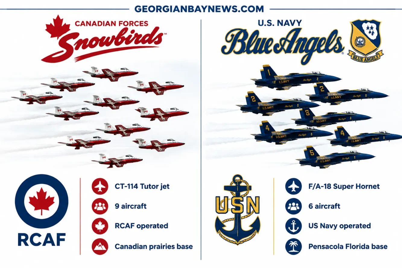 Snowbirds vs. Blue Angels: How Do They Compare?