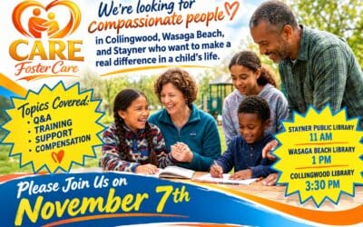 ❤️ Foster Parents Needed: Information Sessions on November 7 | Collingwood – Wasaga Beach – Stayner