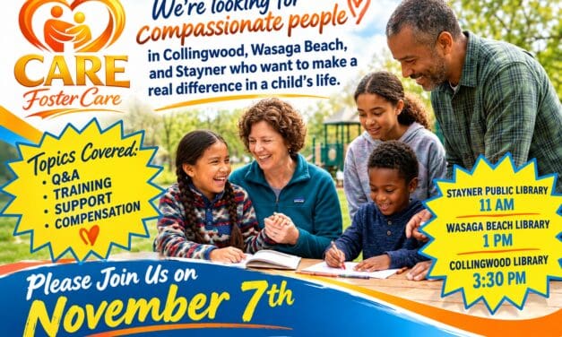 ❤️  Foster Parents Needed: Information Sessions on November 7 | Collingwood – Wasaga Beach – Stayner