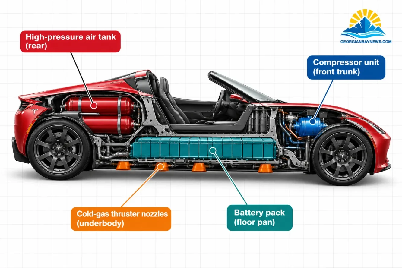 What is Tesla's flying car and how does it work?